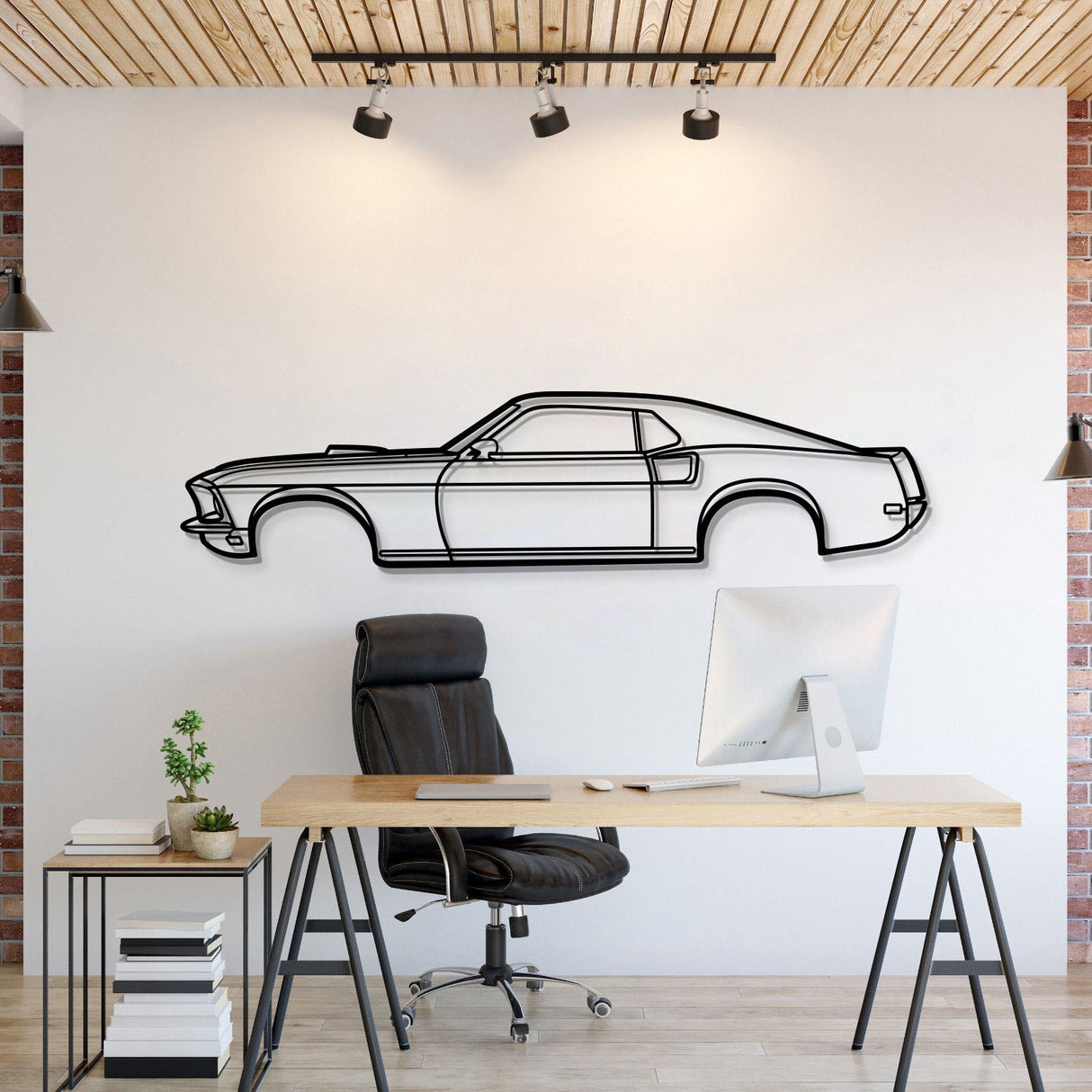 1969 Mustang Mach 1 Metal Car Wall Art - MT0123