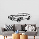 1969 Firebird Trans AM Perspective Metal Car Wall Art - MT1184