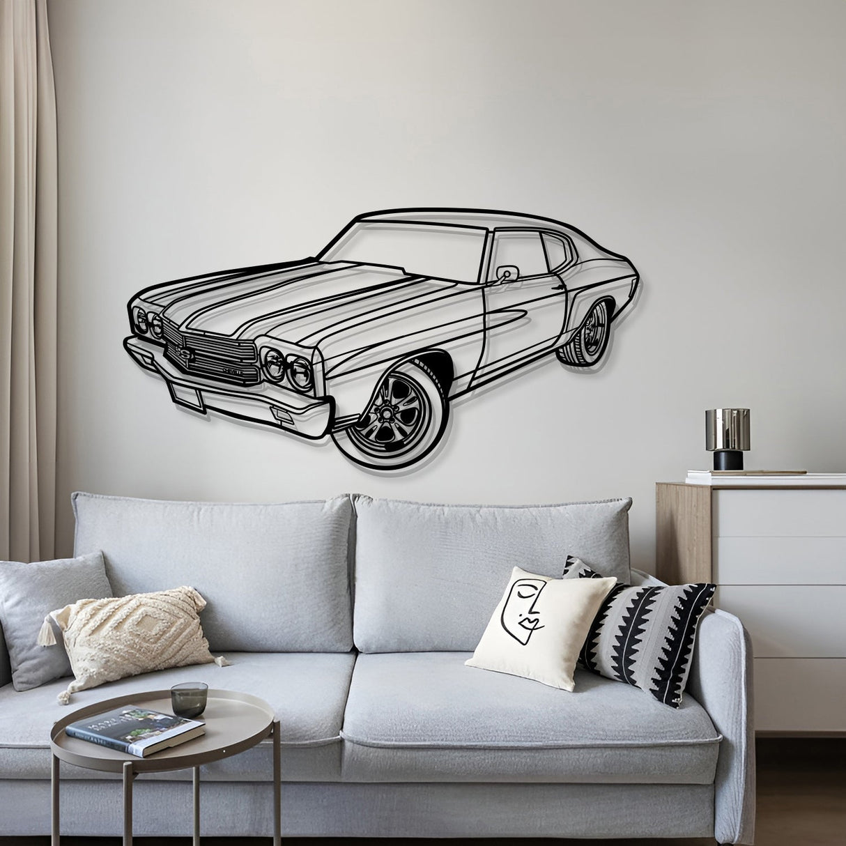 1970 Chevelle SS Perspective Metal Car Wall Art - MT1252