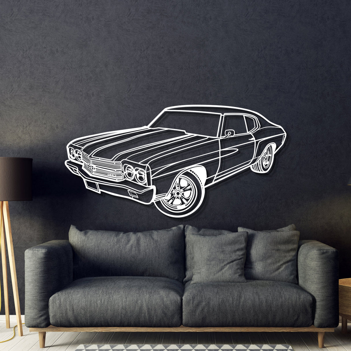 1970 Chevelle SS Perspective Metal Car Wall Art - MT1252