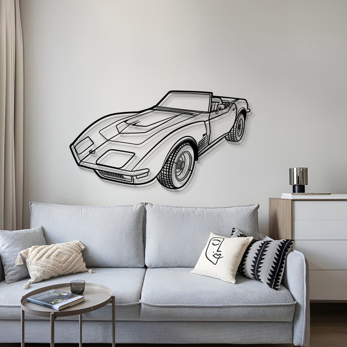 1970 Corvette LT1 Perspective Metal Car Wall Art - MT1253