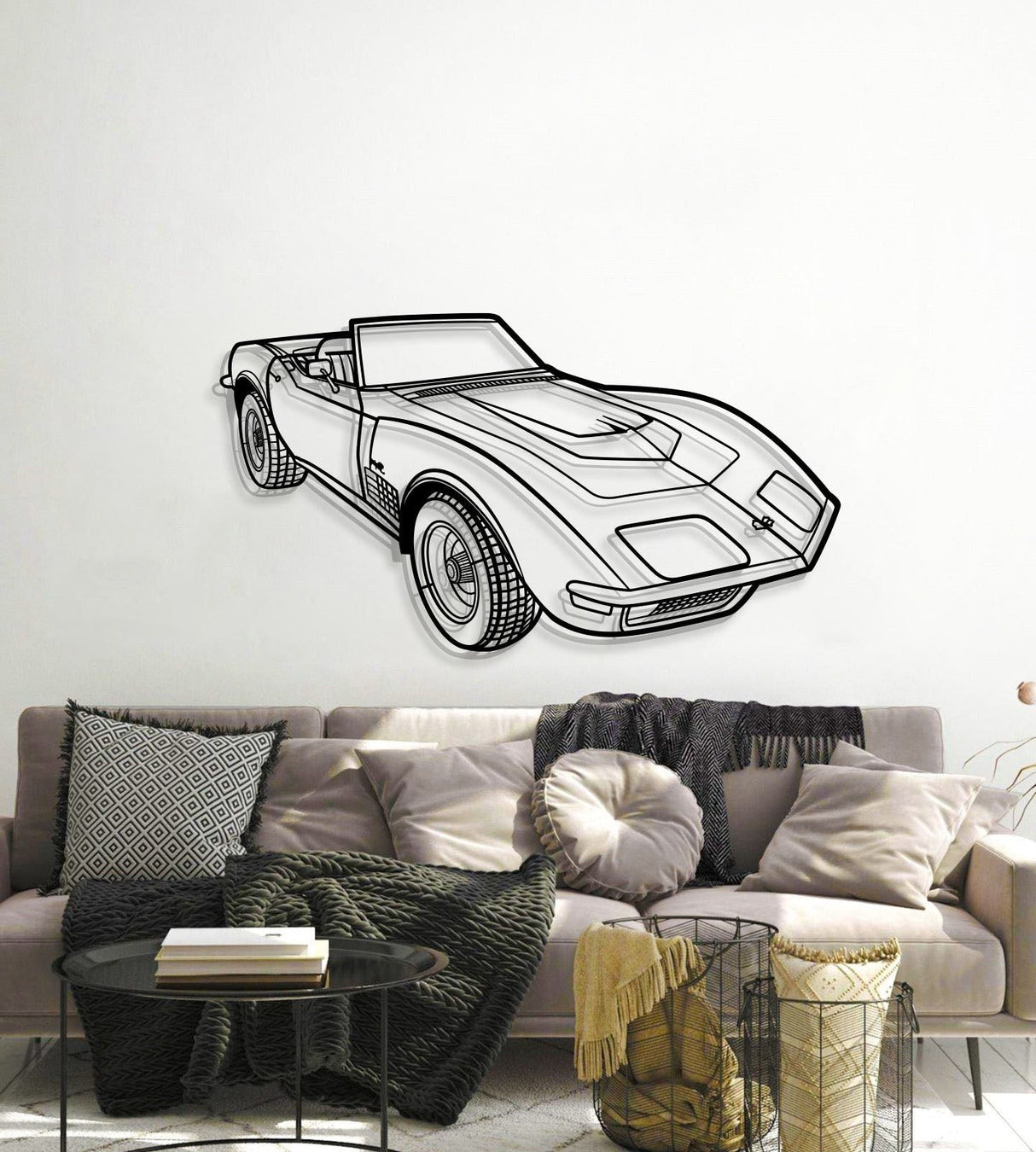 1970 Corvette LT1 Perspective Metal Car Wall Art - MT1253