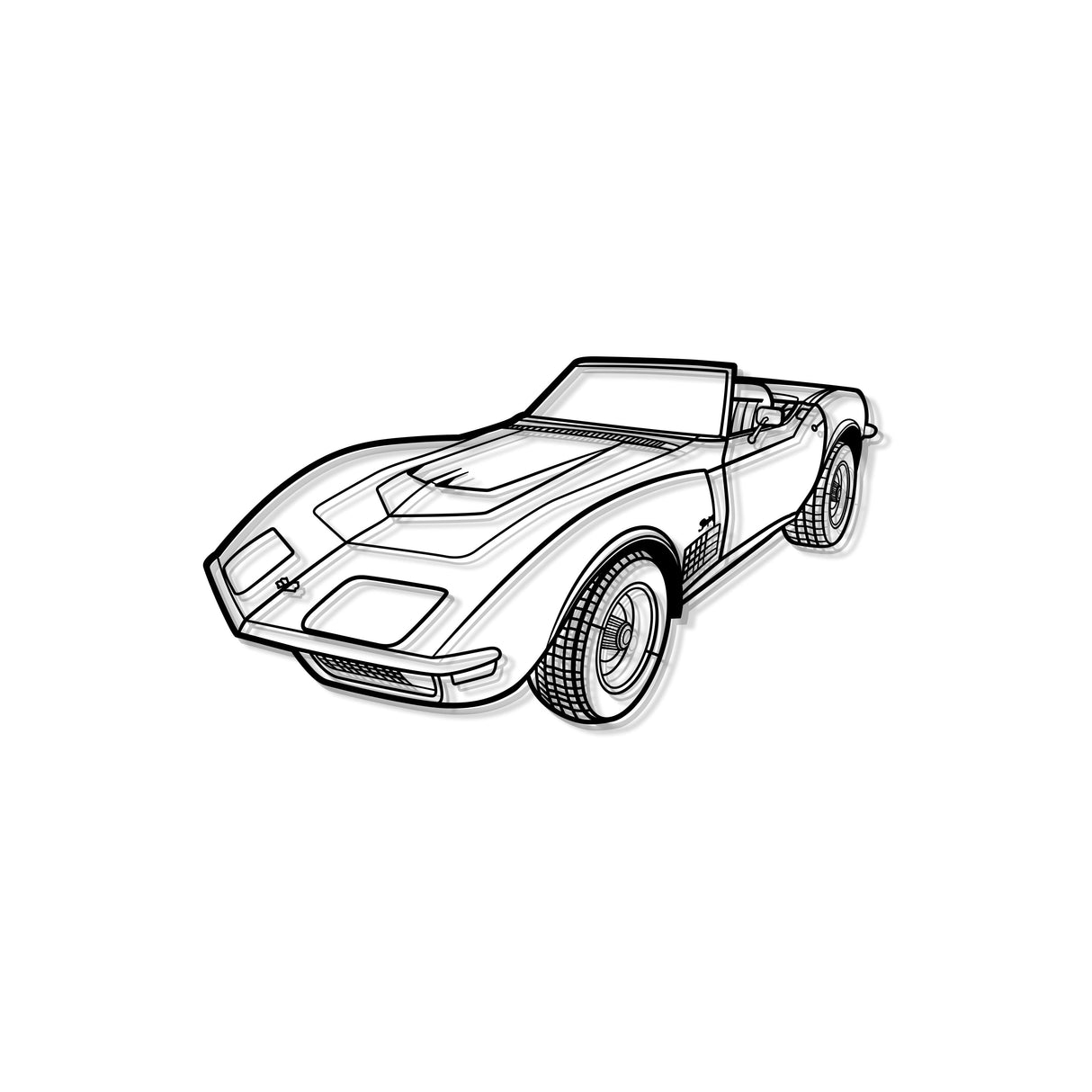 1970 Corvette LT1 Perspective Metal Car Wall Art - MT1253