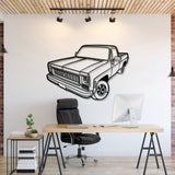 1973 C10 Perspective Metal Car Wall Art - MT1254