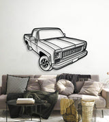 1973 C10 Perspective Metal Car Wall Art - MT1254