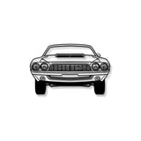 1972 Challanger Front View Metal Car Wall Art - MT1338