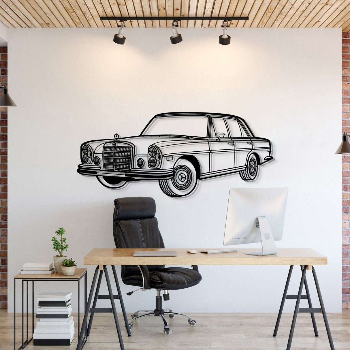 1972 280 SE W108 Perspective Metal Car Wall Art - MT1281