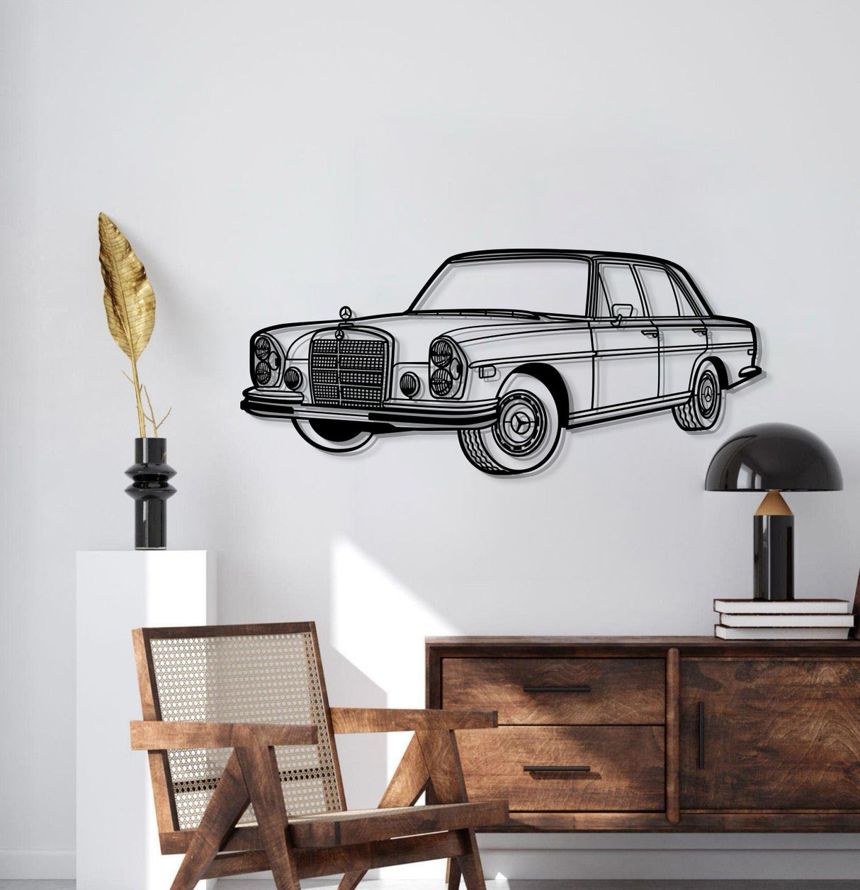 1972 280 SE W108 Perspective Metal Car Wall Art - MT1281