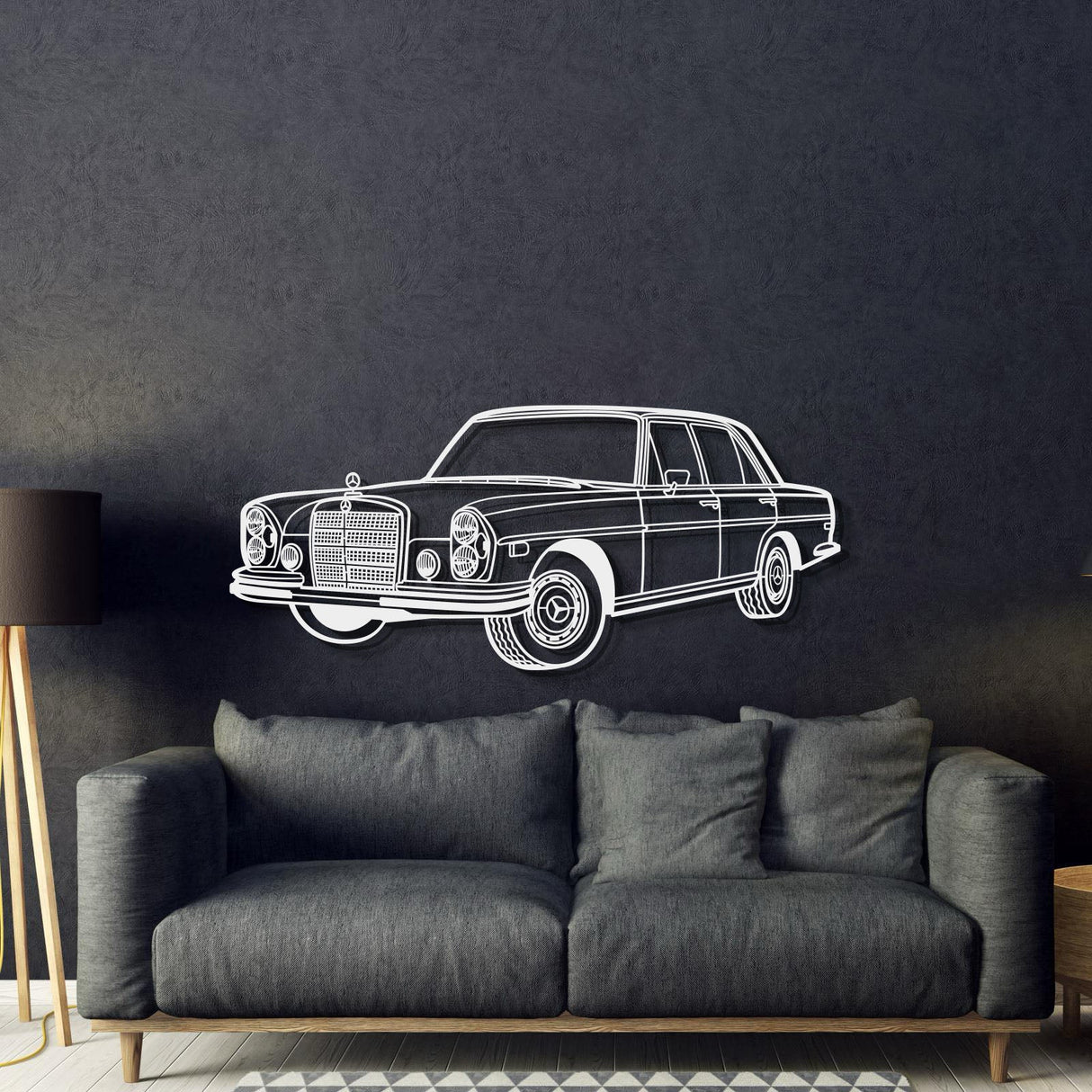 1972 280 SE W108 Perspective Metal Car Wall Art - MT1281