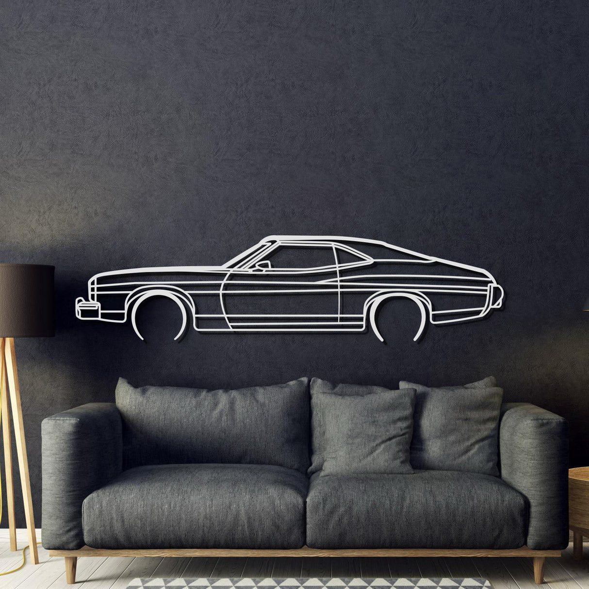 1973 Gran Torino Sport Fastback Metal Car Wall Art - MT0155