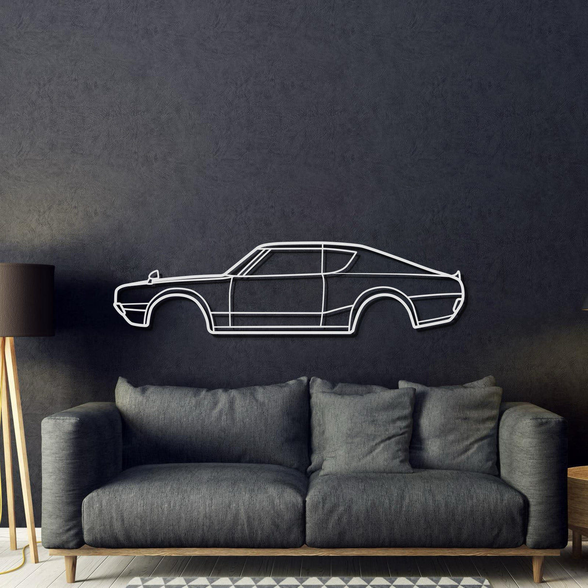 1973 Skyline HT 2000GT-R Metal Car Wall Art - MT0158