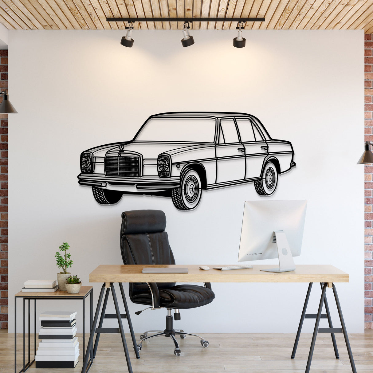 1974 W115 Perspective Metal Car Wall Art - MT1172