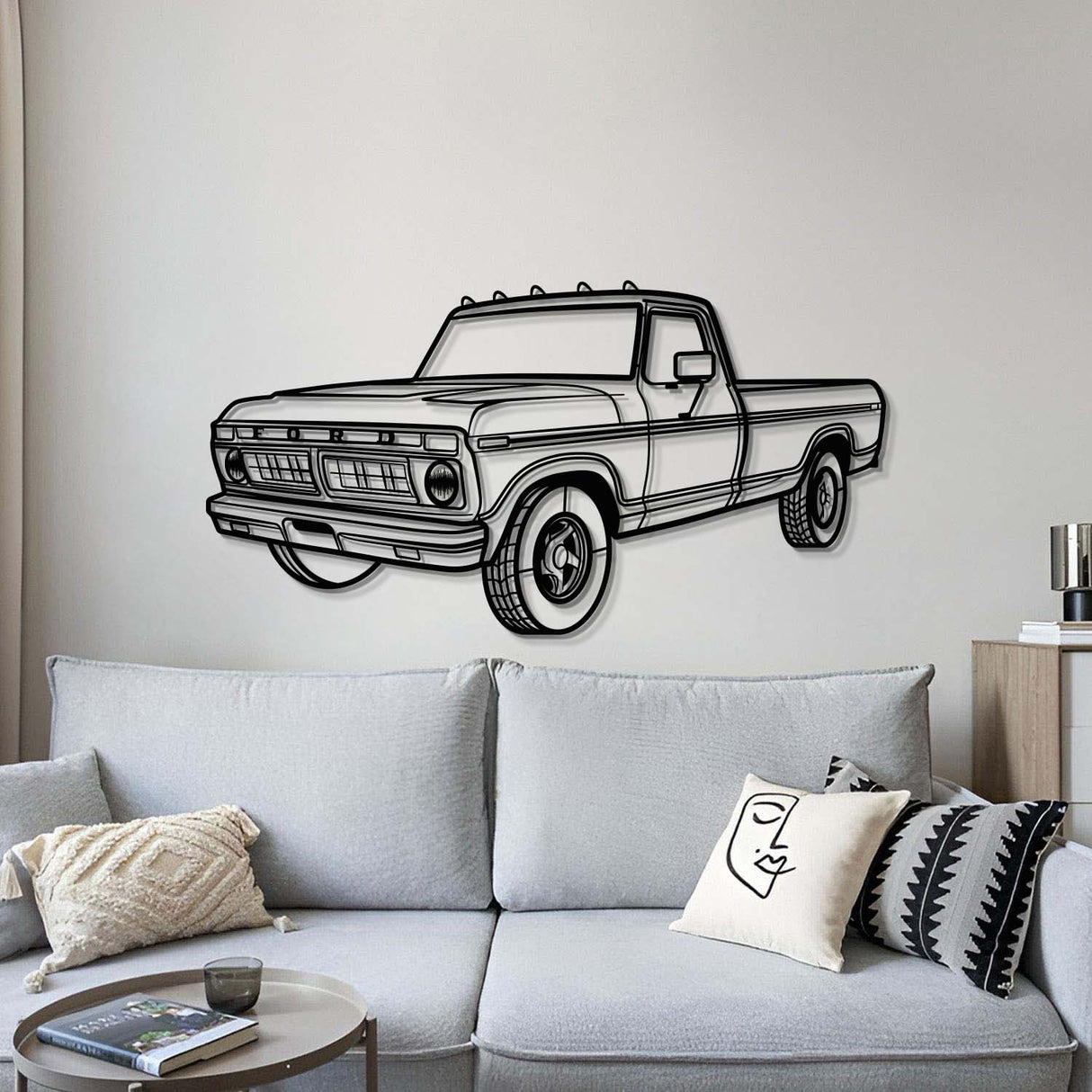 1975 F-150 Perspective Metal Car Wall Art - MT0439