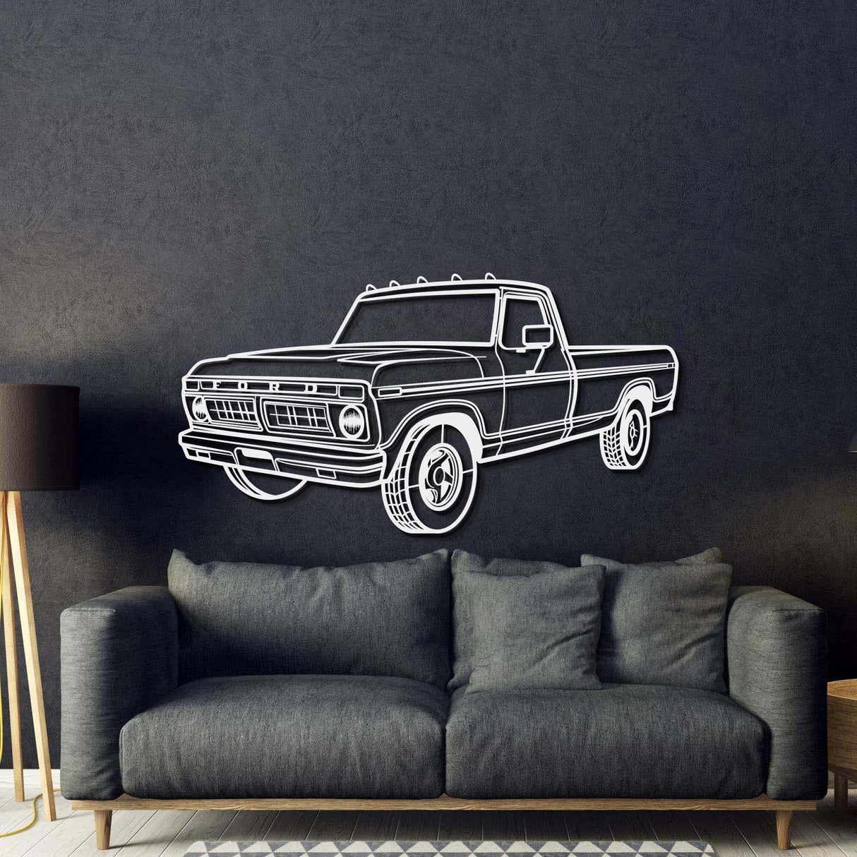 1975 F-150 Perspective Metal Car Wall Art - MT0439