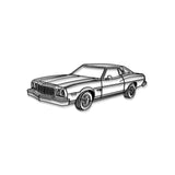 1975 Gran Torino Perspective Metal Car Wall Art - MT0440