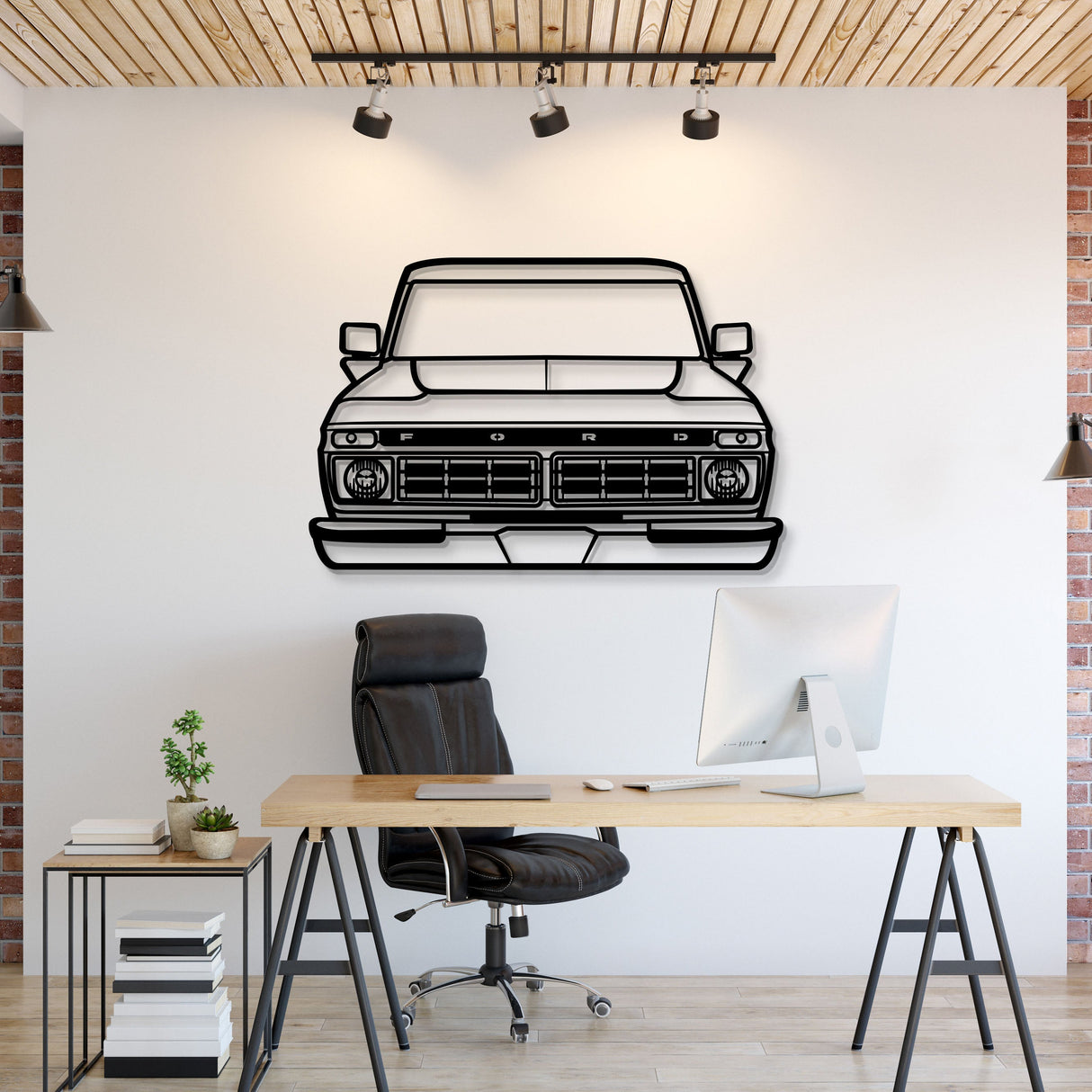 1976 F-150 Front View Metal Car Wall Art - MT1345