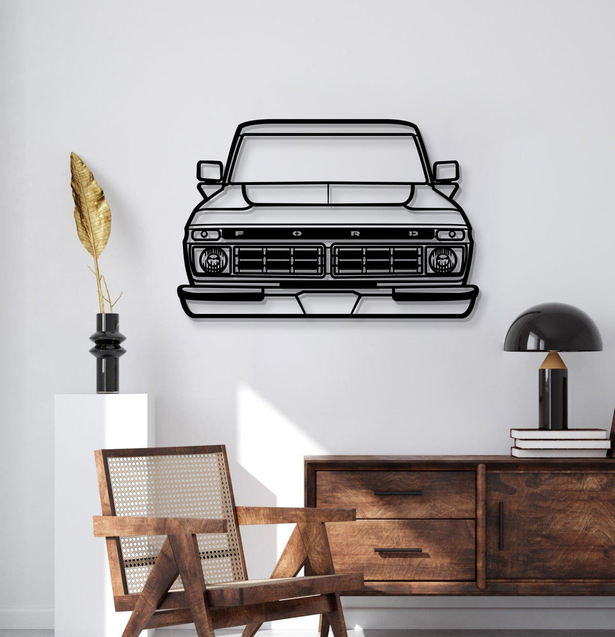 1976 F-150 Front View Metal Car Wall Art - MT1345