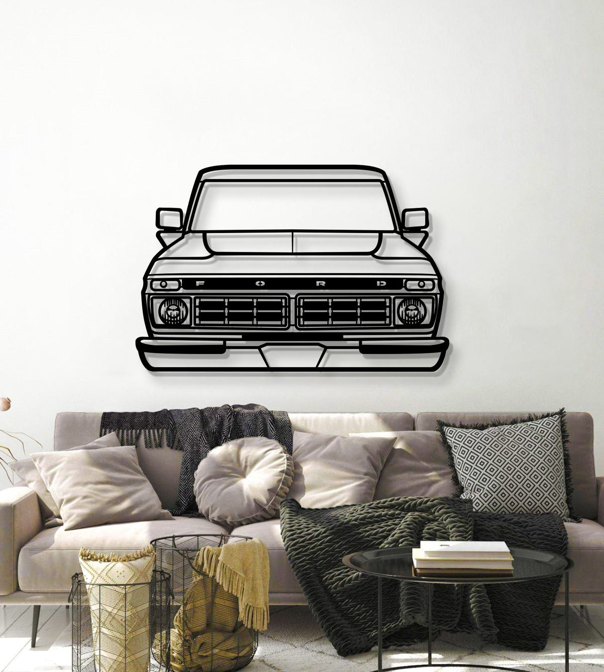 1976 F-150 Front View Metal Car Wall Art - MT1345