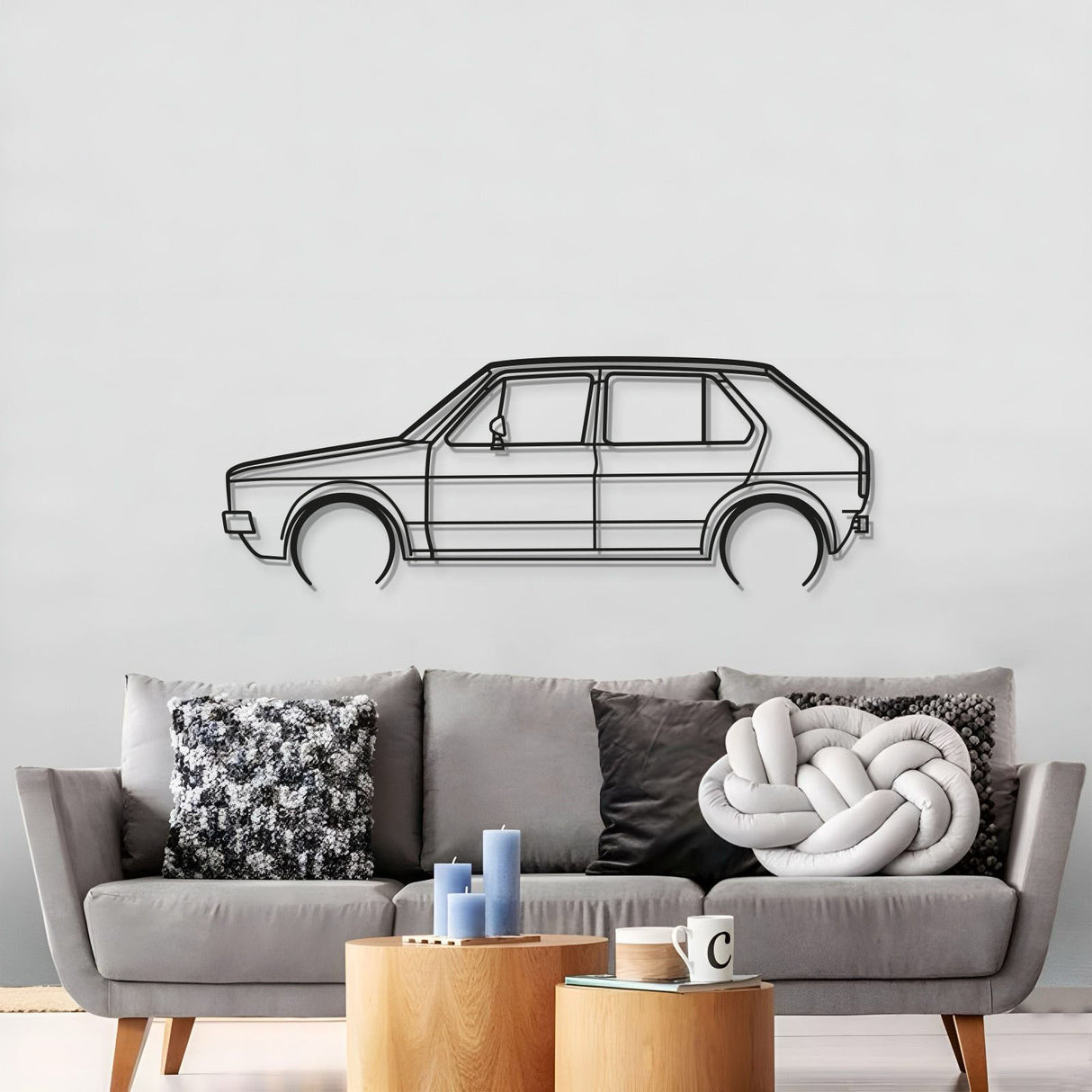 1976 Golf MK1 Detailed Metal Car Wall Art - MT0173