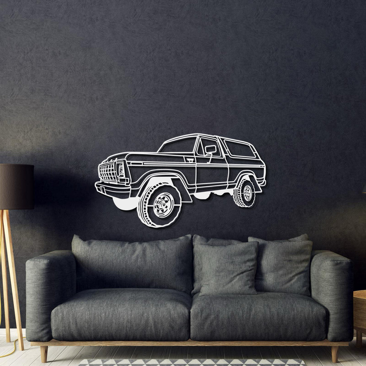 1979 Bronco Perspective Metal Car Wall Art - MT0441