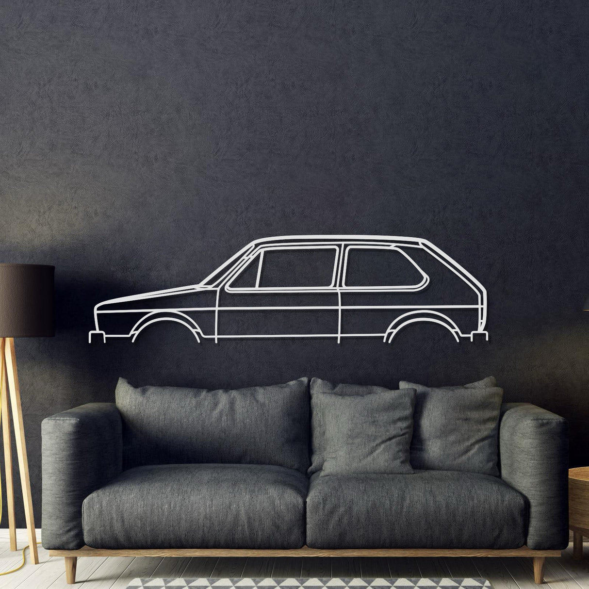 1980 Golf MK1 Classic Metal Car Wall Art - MT0189