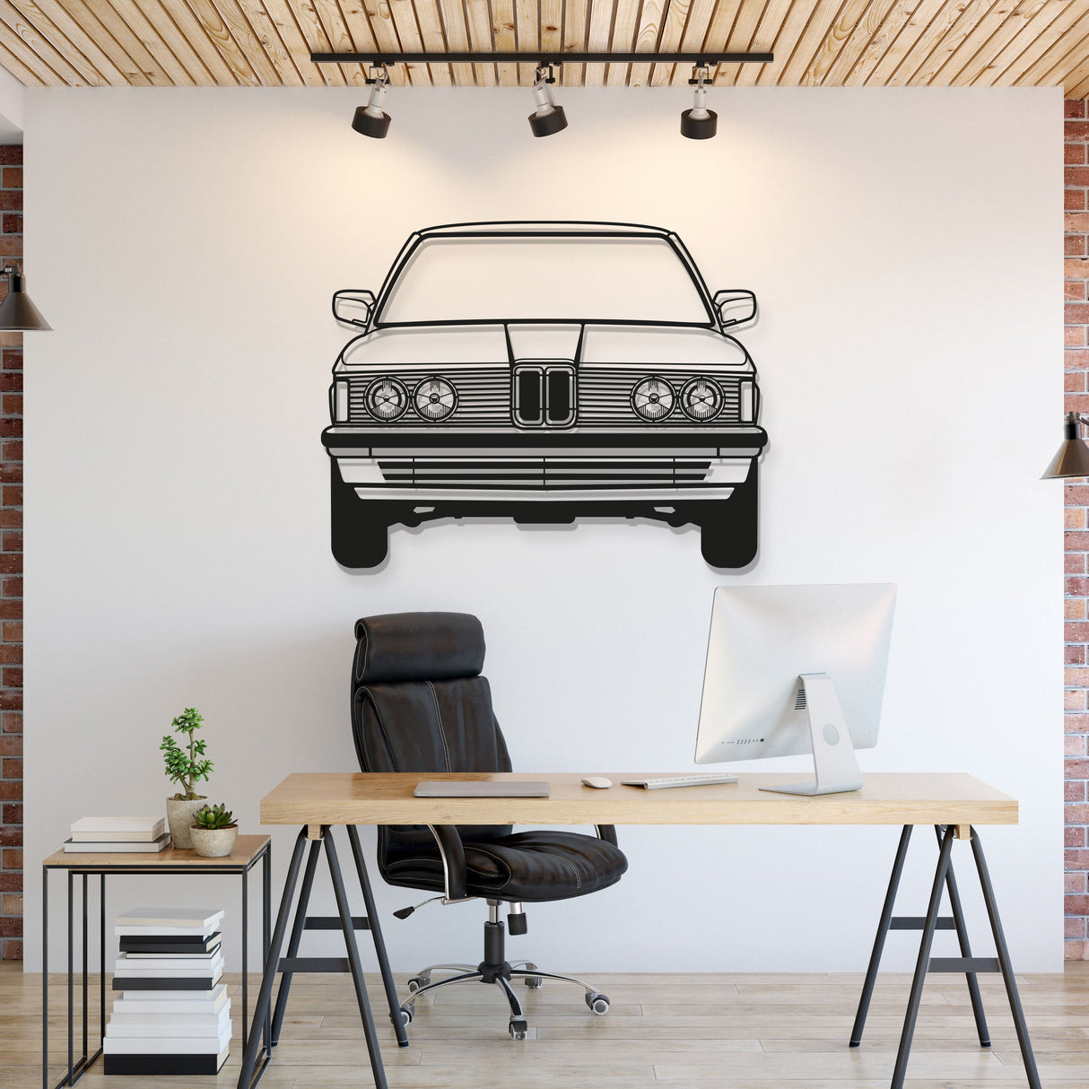 1982 323I Front View Metal Car Wall Art - MT1324