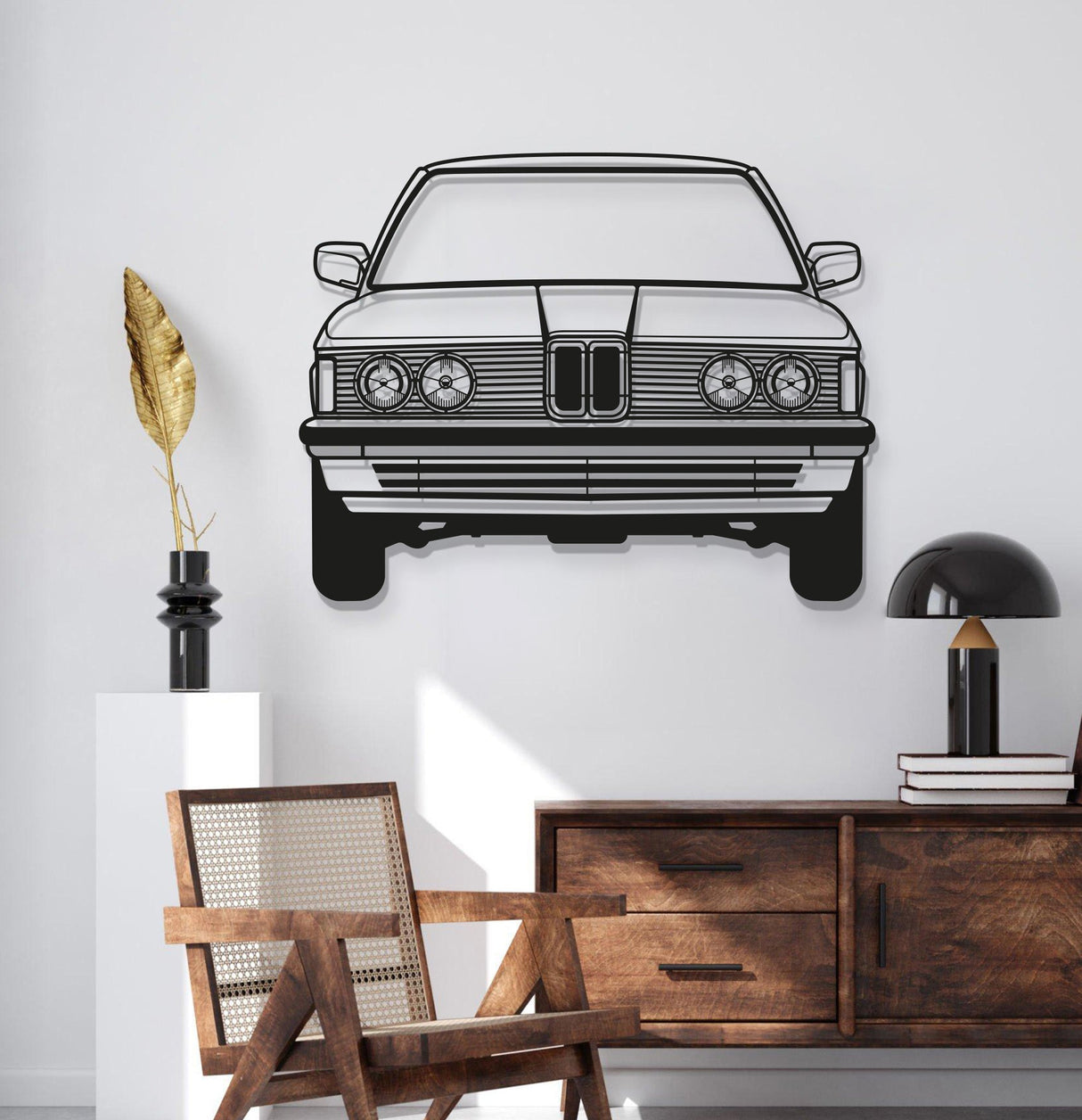 1982 323I Front View Metal Car Wall Art - MT1324