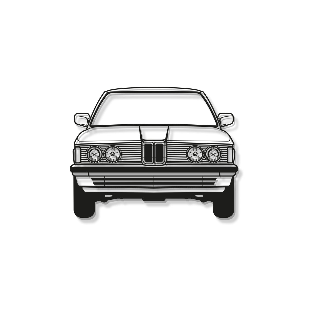 1982 323I Front View Metal Car Wall Art - MT1324