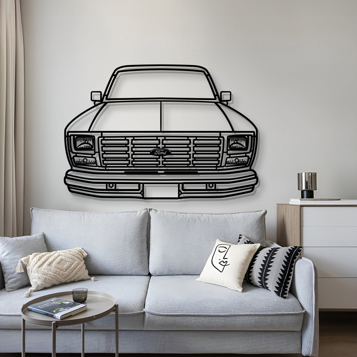 1983 Bronco Front View Metal Car Wall Art - MT1346