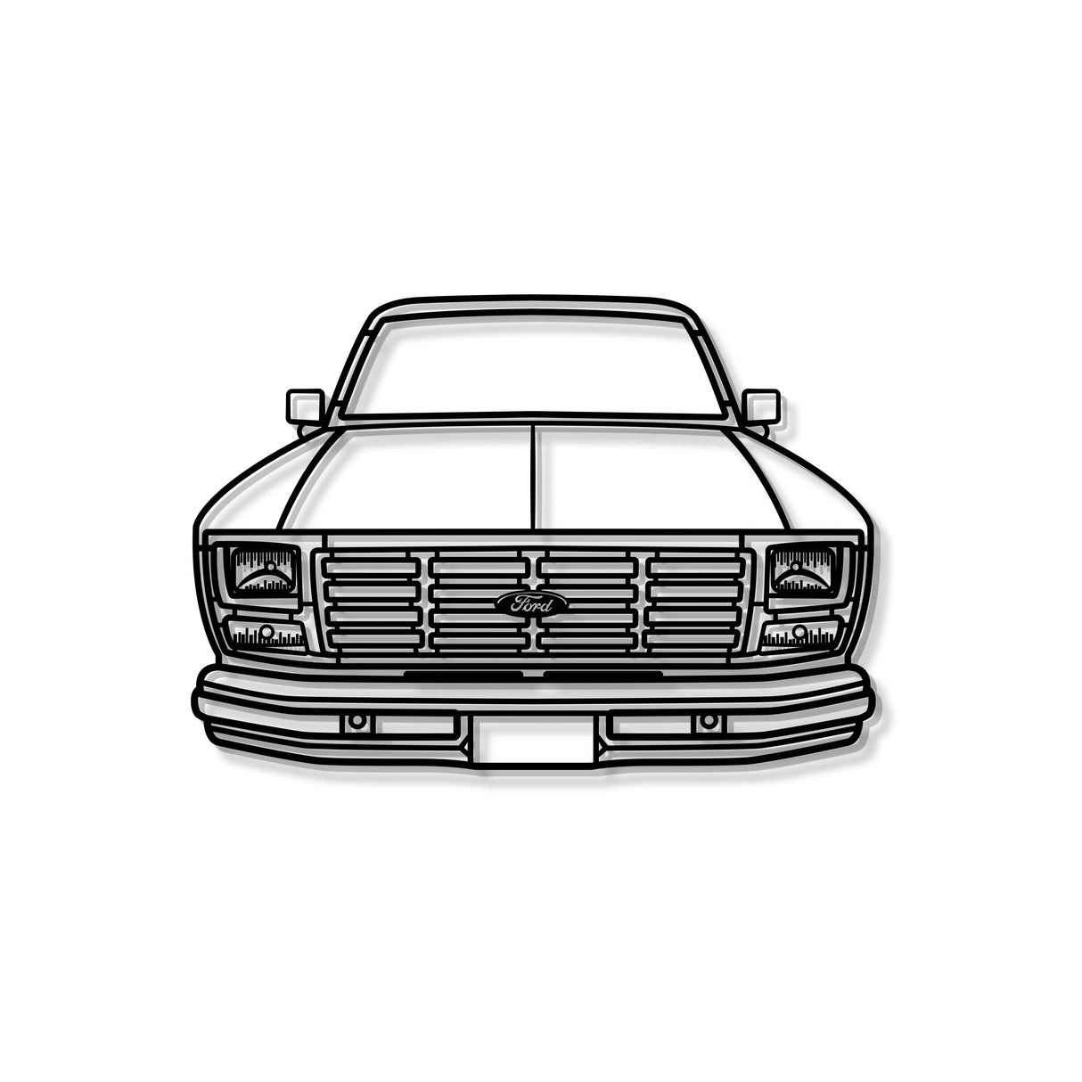 1983 Bronco Front View Metal Car Wall Art - MT1346