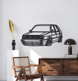 1990 Golf MK2 Perspective Metal Car Wall Art - MT0464