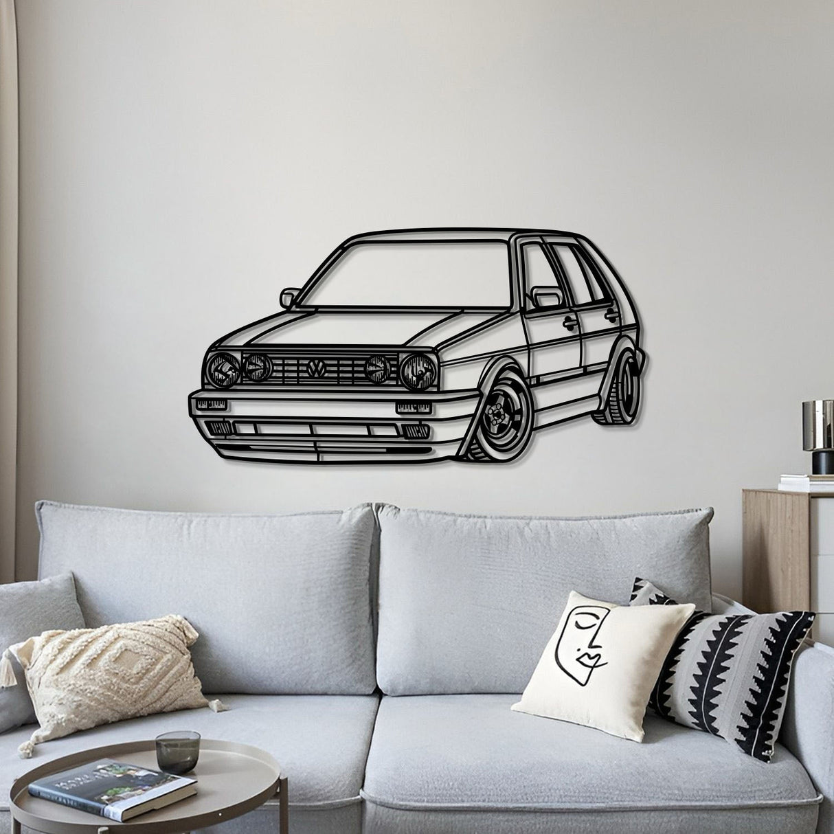 1990 Golf MK2 Perspective Metal Car Wall Art - MT0464