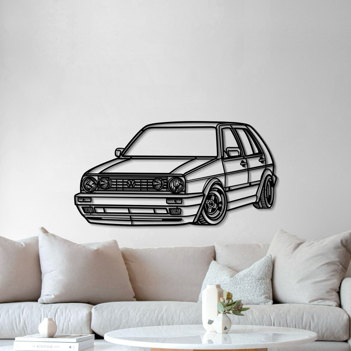 1990 Golf MK2 Perspective Metal Car Wall Art - MT0464