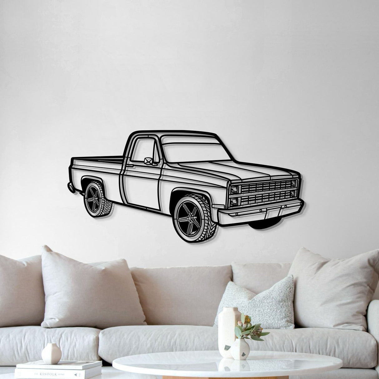 1984 C10 Perspective Metal Car Wall Art - MT1255