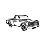 1984 C10 Perspective Metal Car Wall Art - MT1255