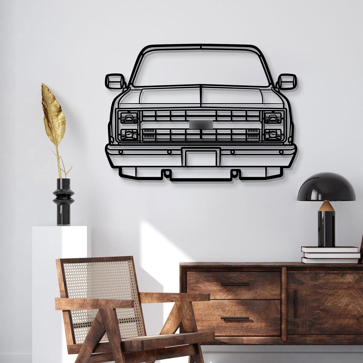 1985 K10 Front View Metal Car Wall Art - MT1332