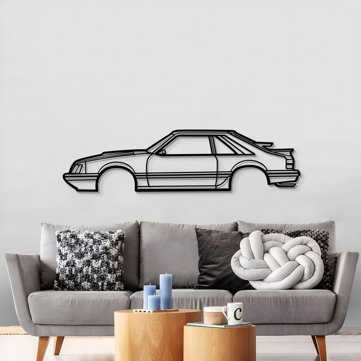 1986 Ford Mustang SVO Metal Car Wall Art - MT0207