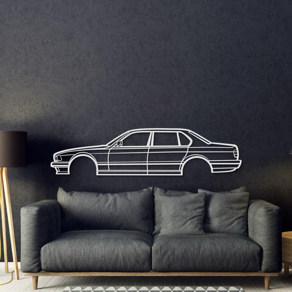 1987 E32 Metal Car Wall Art - MT0212