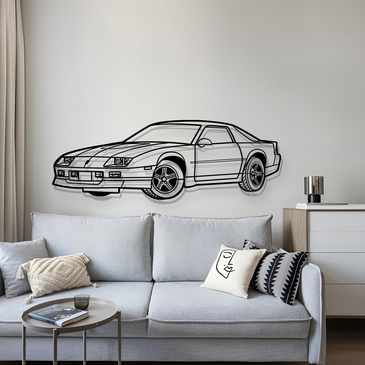 1988 Camaro IROC-Z Perspective Metal Car Wall Art - MT1304