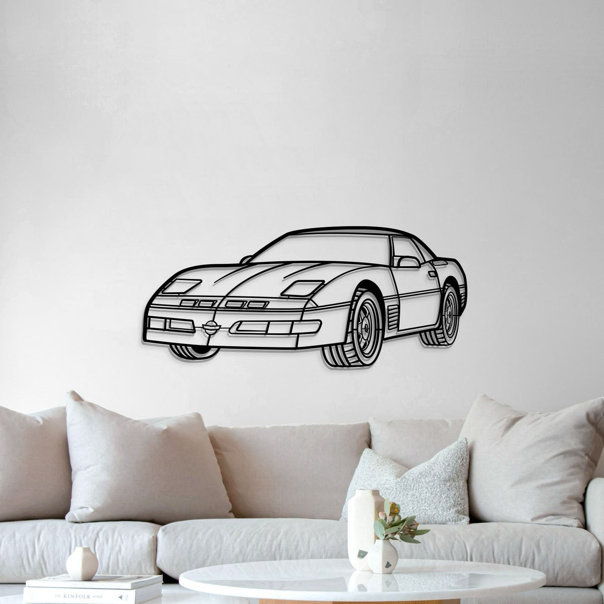 1989 Corvette Callaway Convertible Perspective Metal Car Wall Art - MT1150