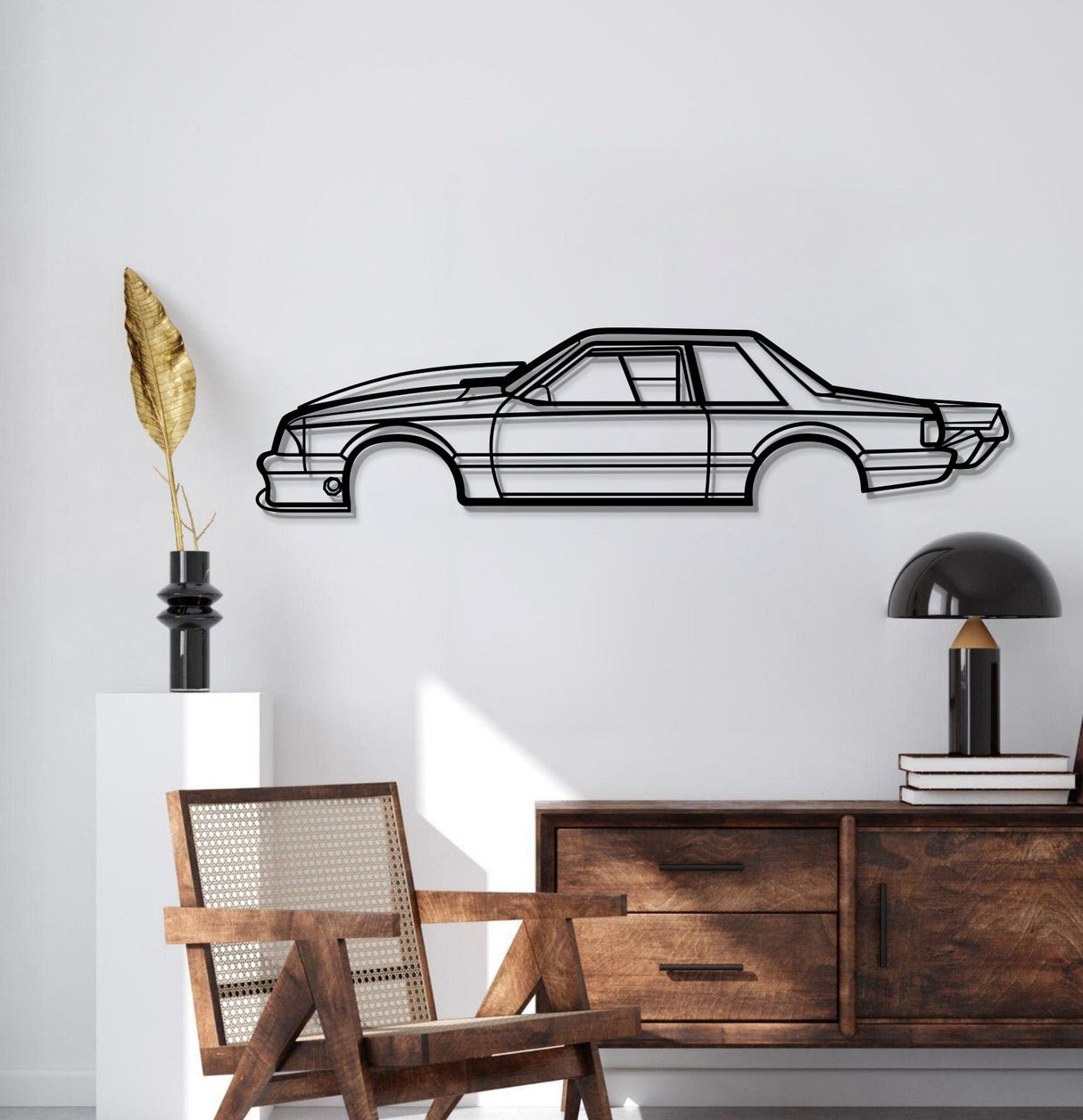 1989 Mustang Foxbody Drag Version Metal Car Wall Art - MT0224