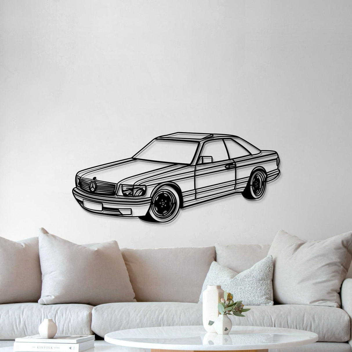 1989 W126 SEC Perspective Metal Car Wall Art - MT1174