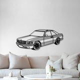 1989 W126 SEC Perspective Metal Car Wall Art - MT0452