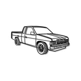 1990 D21 Hardbody Truck Perspective Metal Car Wall Art - MT1179