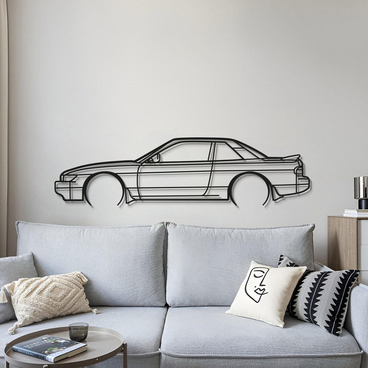 1990 Silvia S13 Detailed Metal Car Wall Art - MT0232