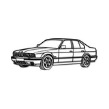 1991 E34 M5 Perspective Metal Car Wall Art - MT1141