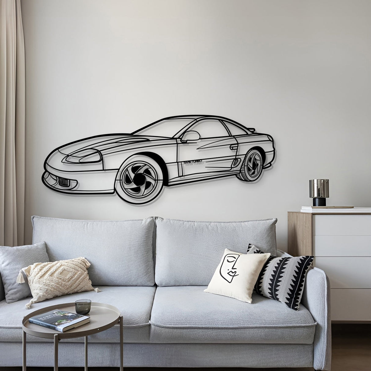 1991 Stealth RT Twin Turbo Perspective Metal Car Wall Art - MT1305