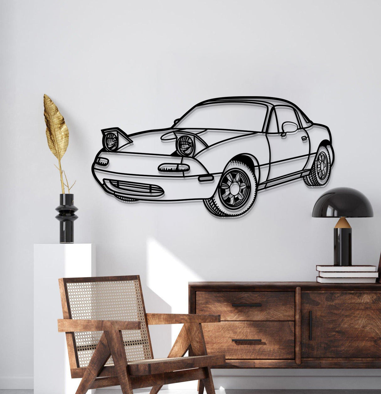 1991 Miata MX-5 Perspective Metal Car Wall Art - MT1169