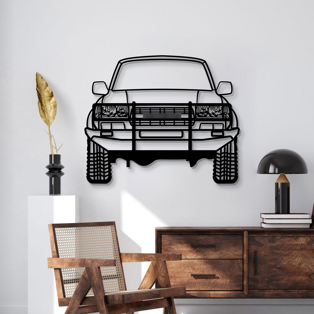 1992 Land Cruiser Custom Front View Metal Car Wall Art - MT1374