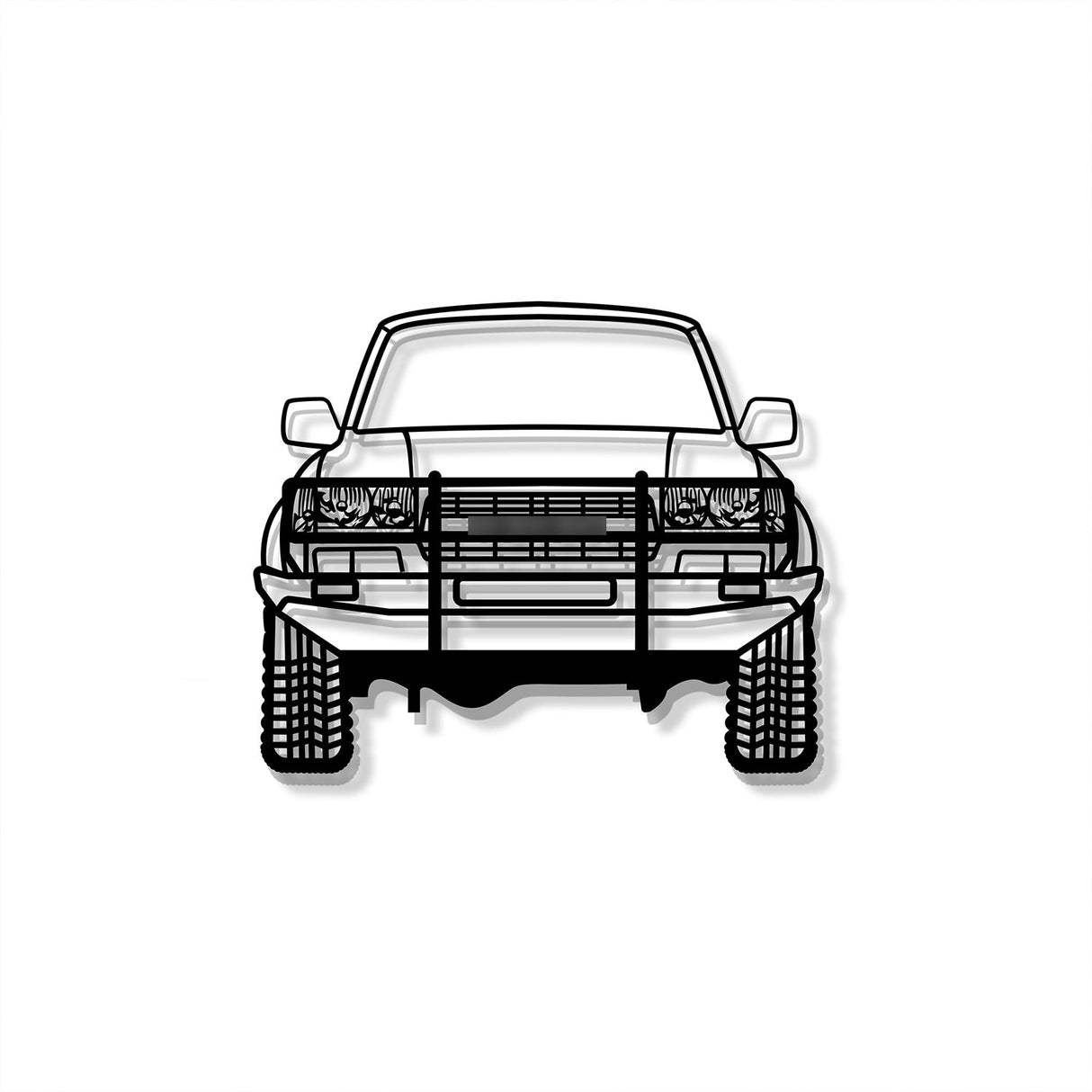 1992 Land Cruiser Custom Front View Metal Car Wall Art - MT1374